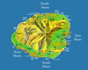 Kauai Surf Map
